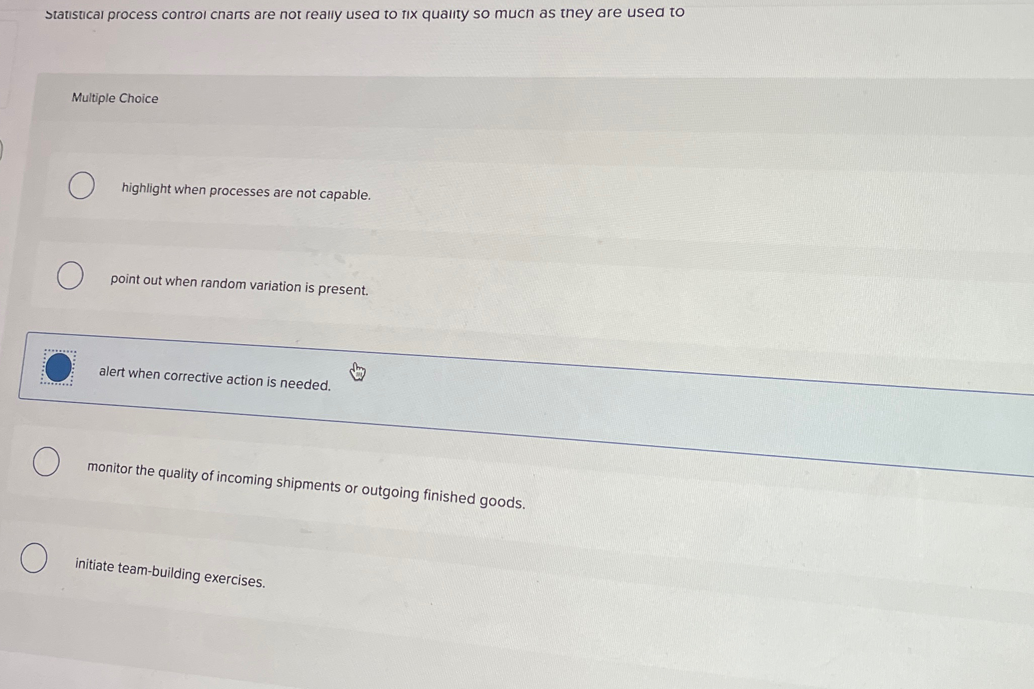  statistical process control charts are not really used to tix quality
