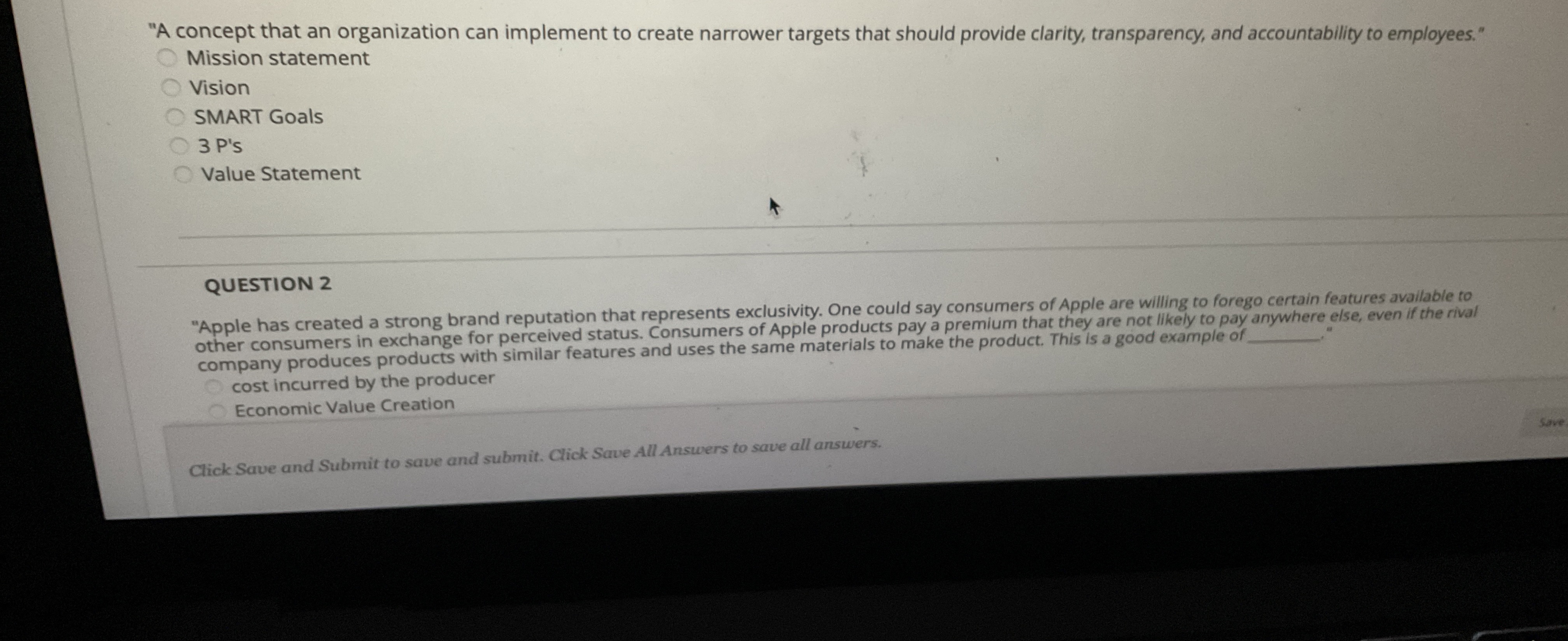  "A concept that an organization can implement to create narrower targets