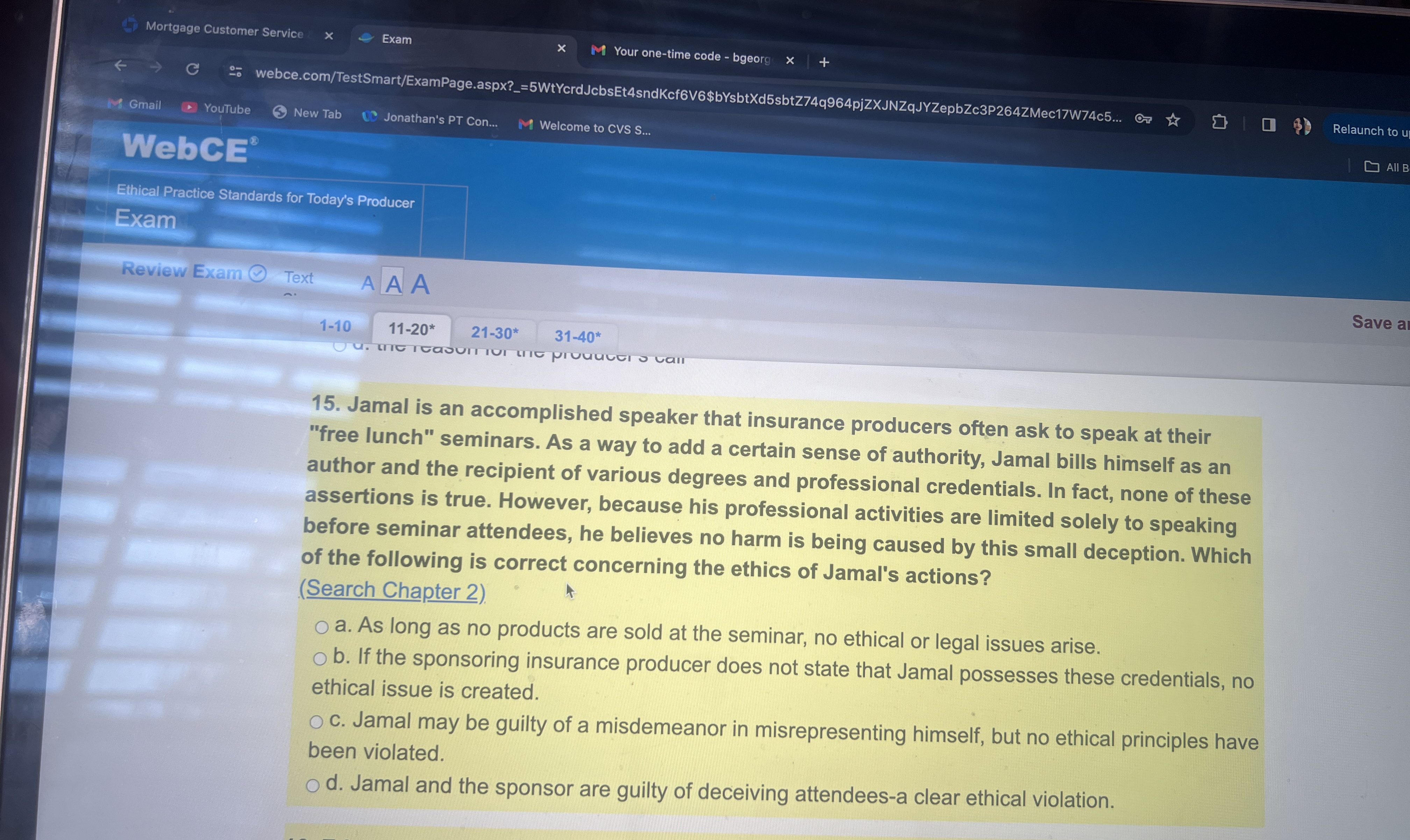  Mortgage Customer Service Exam Your one-time code - bgeorg webce.com/TestSmart/ExamPage.aspx?_=5WtYcrdJcbsEt4sndKcf6V6$bYsbtXd5sbtZ74q964pjZXJNZqJYZepbZc3P264ZMec17W74c5... WebCE