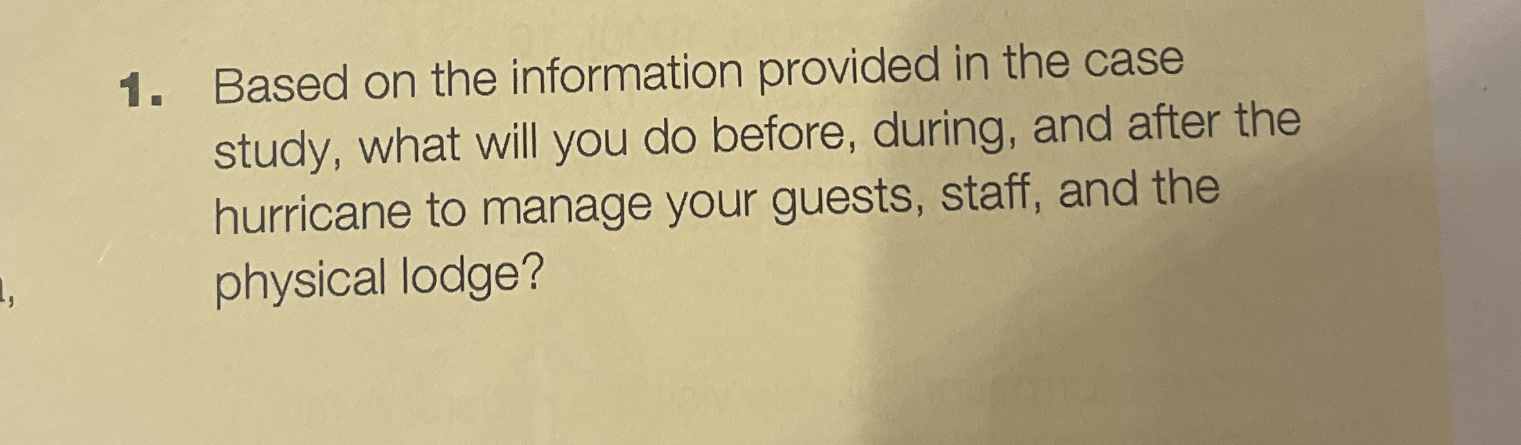  Based on the information provided in the case study, what will