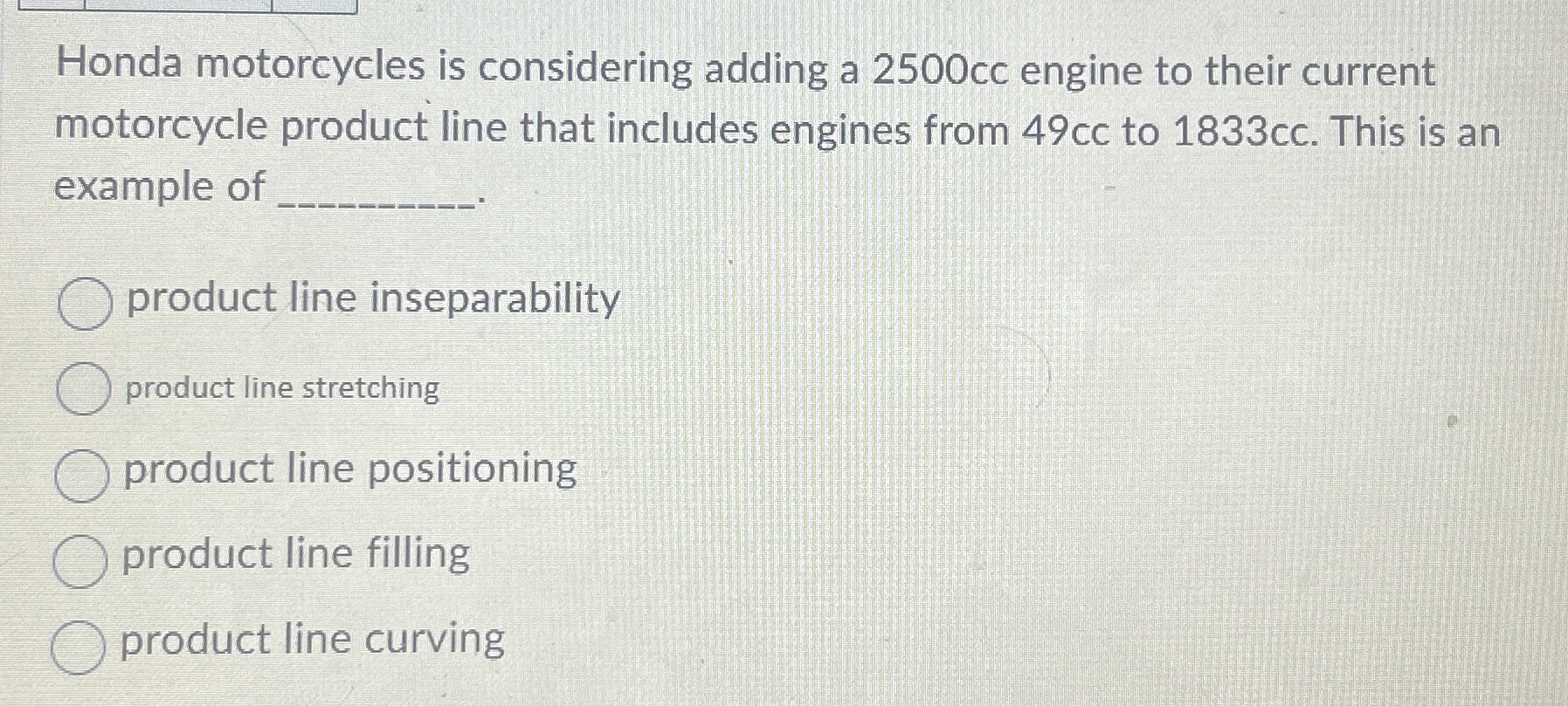  Honda motorcycles is considering adding a 2500cc engine to their current
