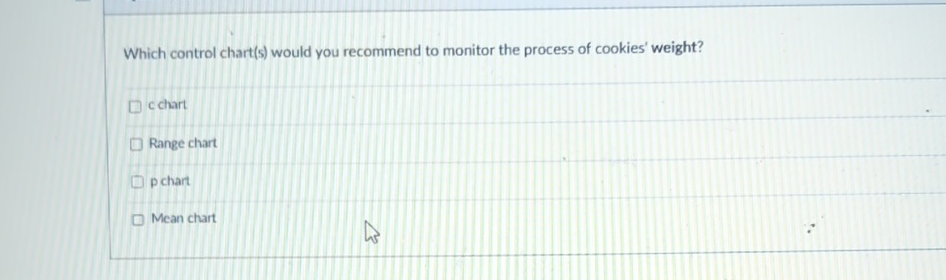  Which control chart(s) would you recommend to monitor the process of