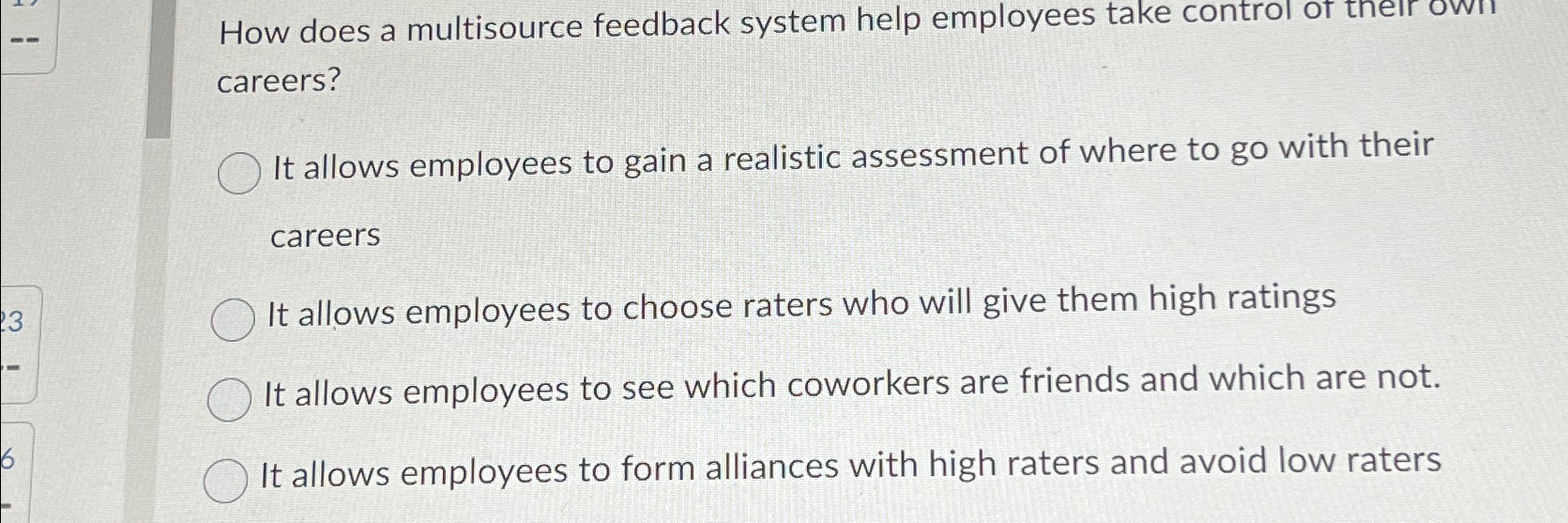  How does a multisource feedback system help employees take control of