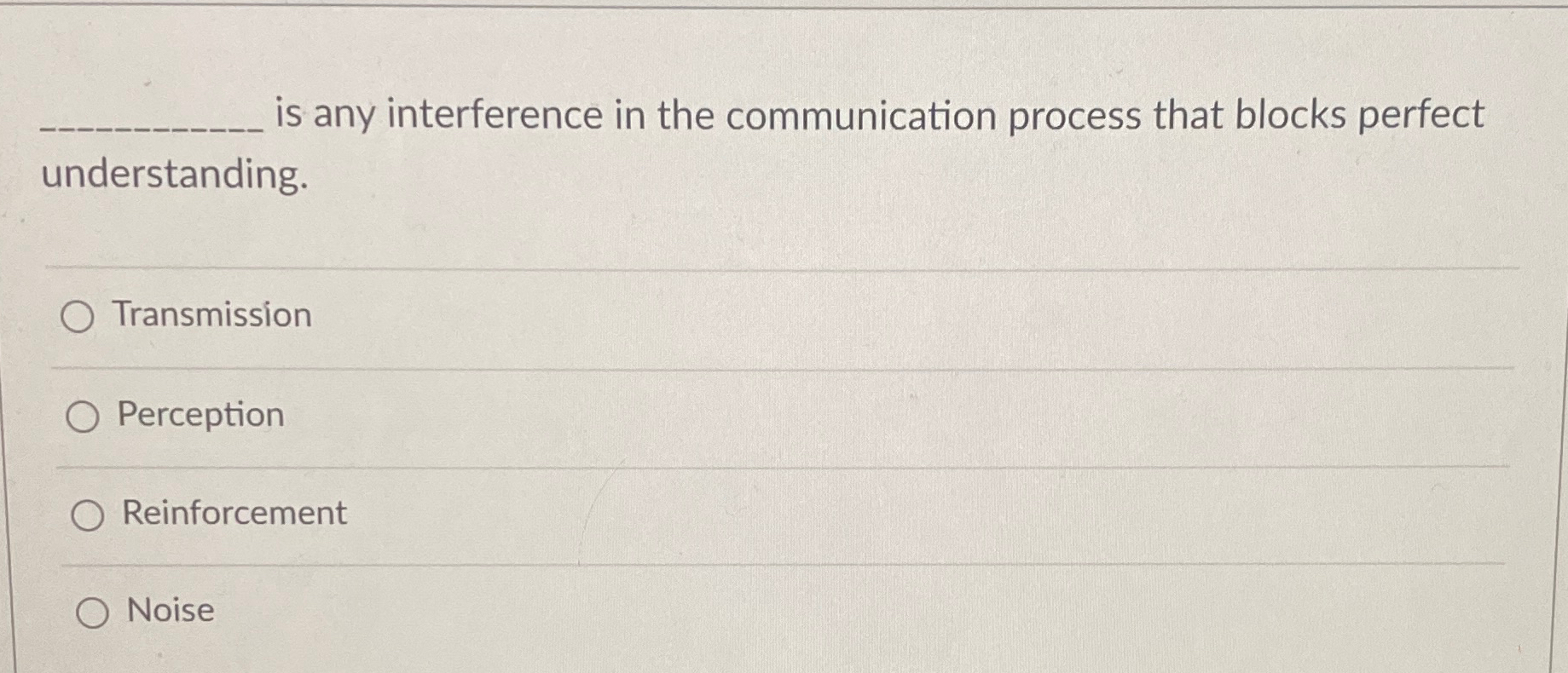  is any interference in the communication process that blocks perfect understanding.