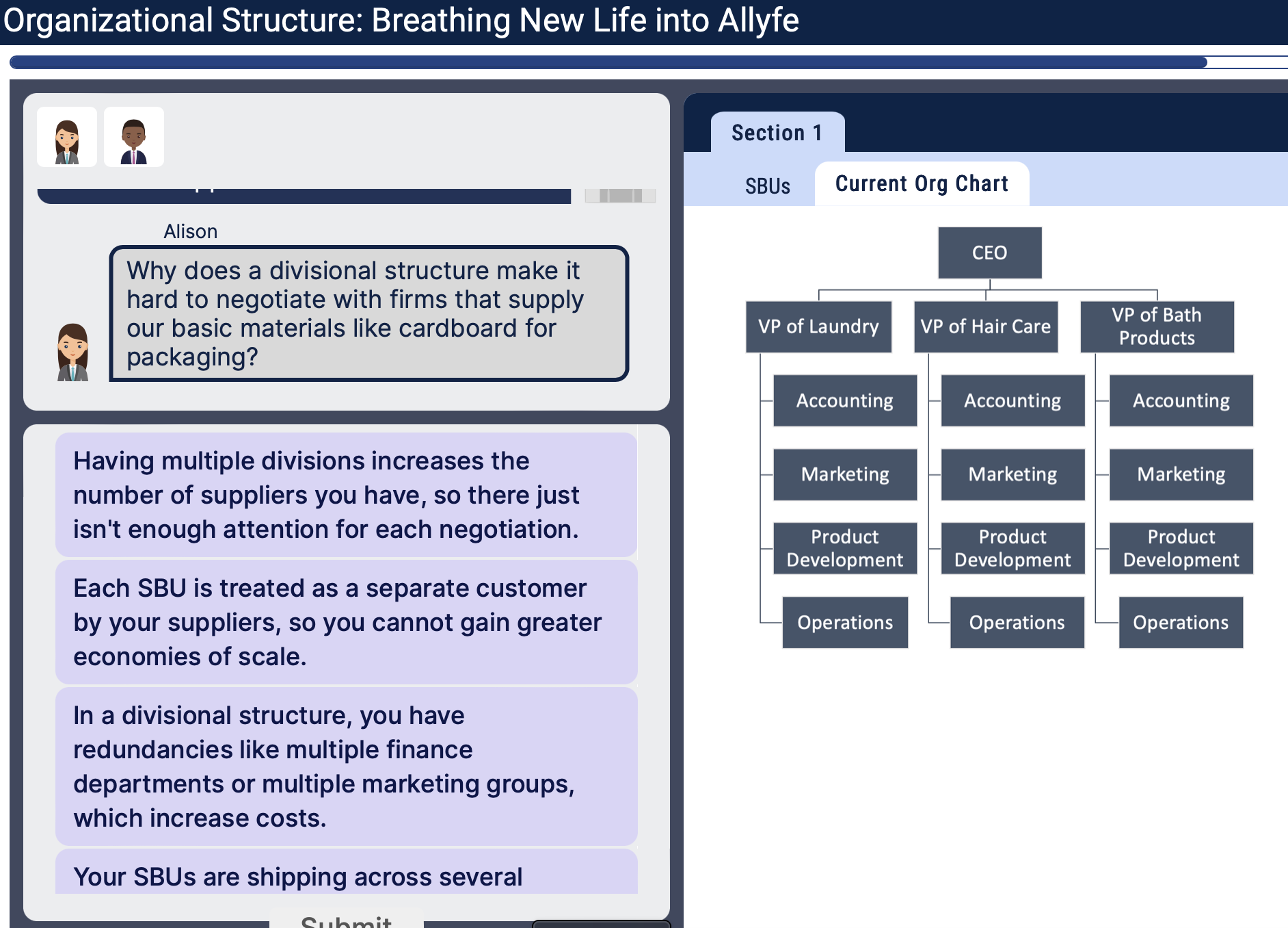  Organizational Structure: Breathing New Life into Allyfe why does a divisional