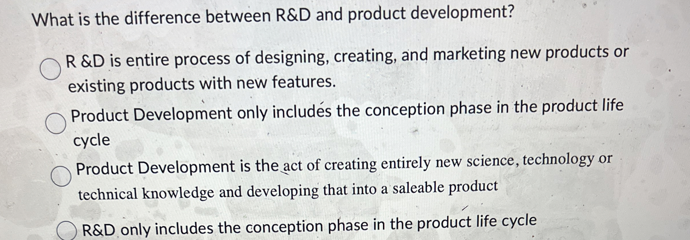  What is the difference between R&D and product development? R&D is