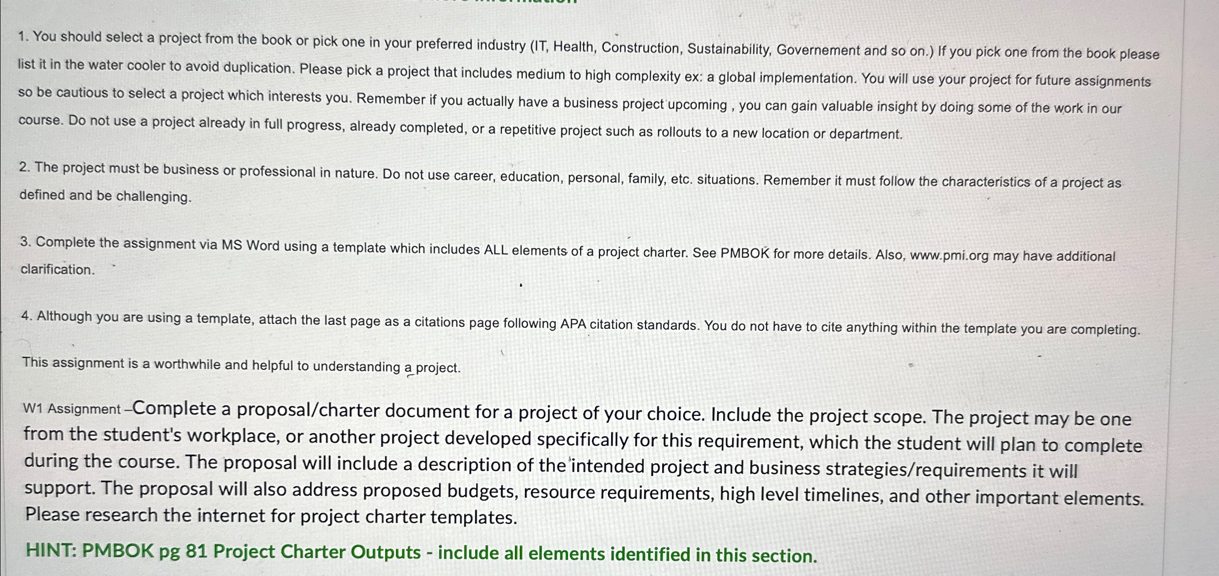  You should select a project from the book or pick one