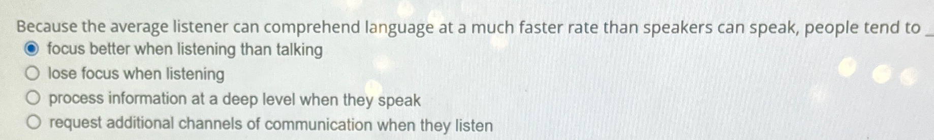  Because the average listener can comprehend language at a much faster