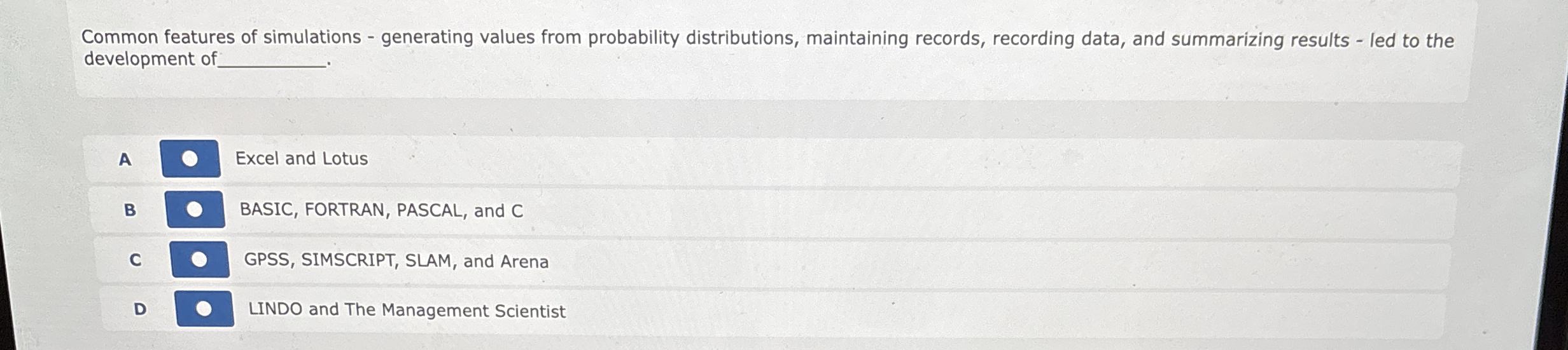  Common features of simulations - generating values from probability distributions, maintaining