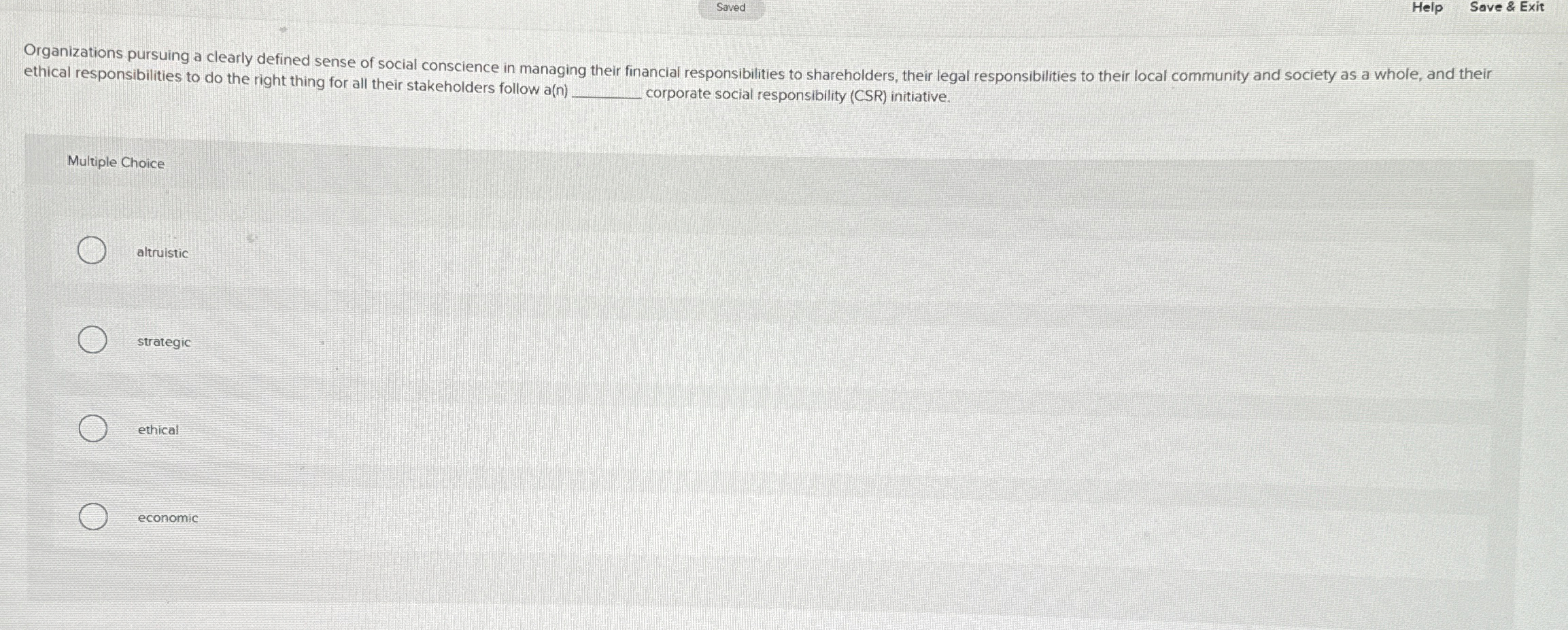  Saved Help Save & Exit Organizations pursuing a clearly defined sense
