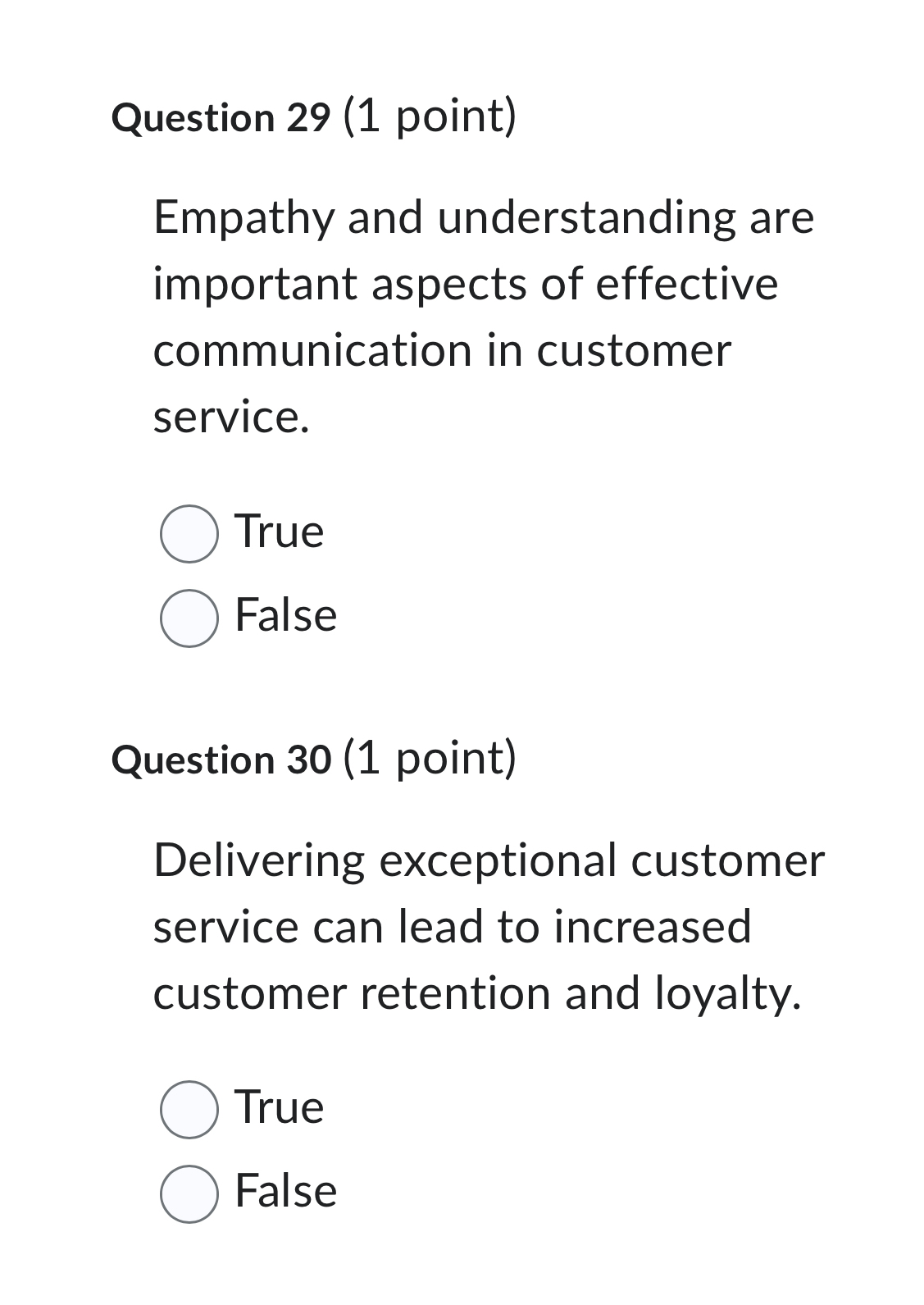  Question 29(1 point) Empathy and understanding are important aspects of effective