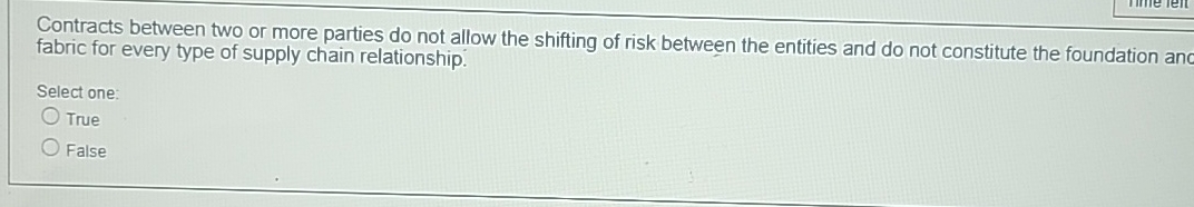  Contracts between two or more parties do not allow the shifting