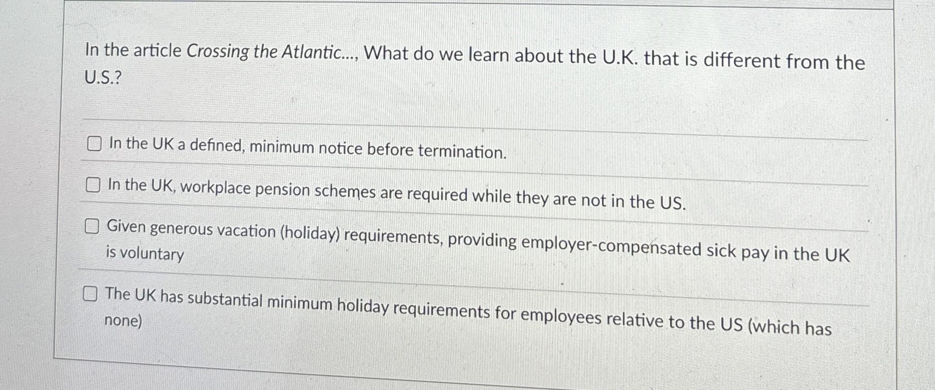  In the article Crossing the Atlantic..., What do we learn about