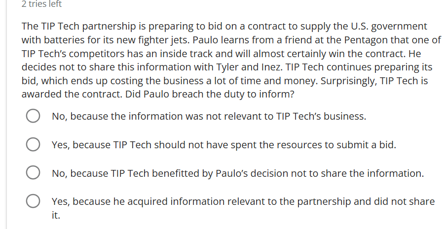  2 tries left The TIP Tech partnership is preparing to bid