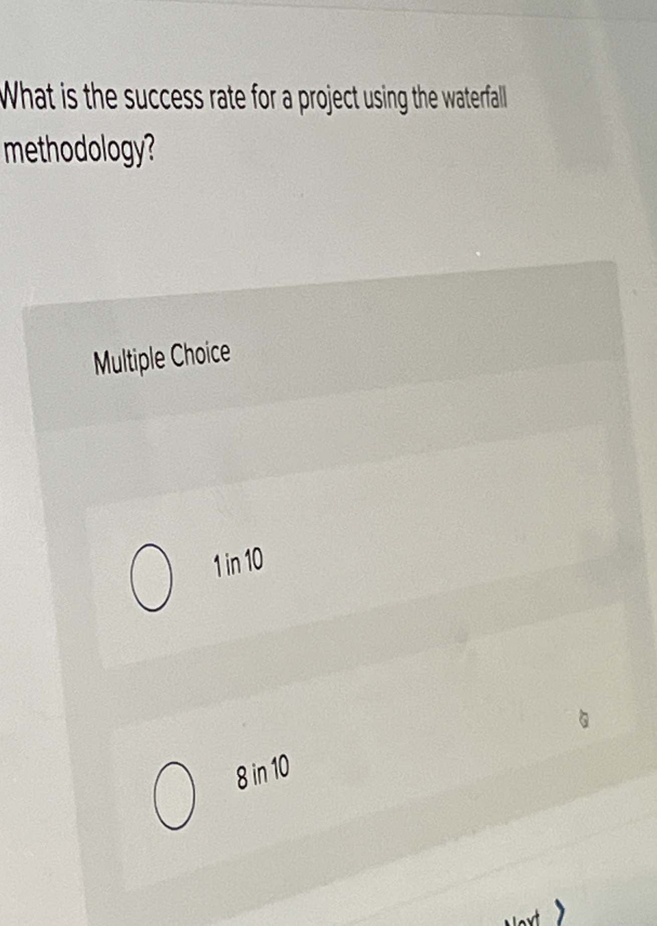  What is the success rate for a project using the wateriall