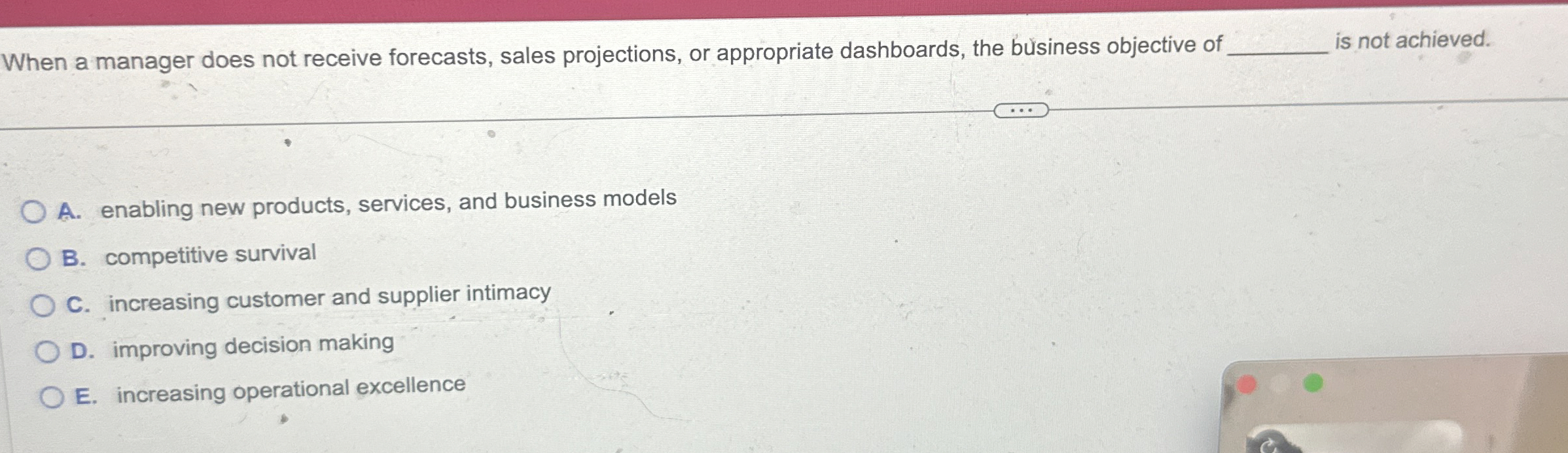  When a manager does not receive forecasts, sales projections, or appropriate
