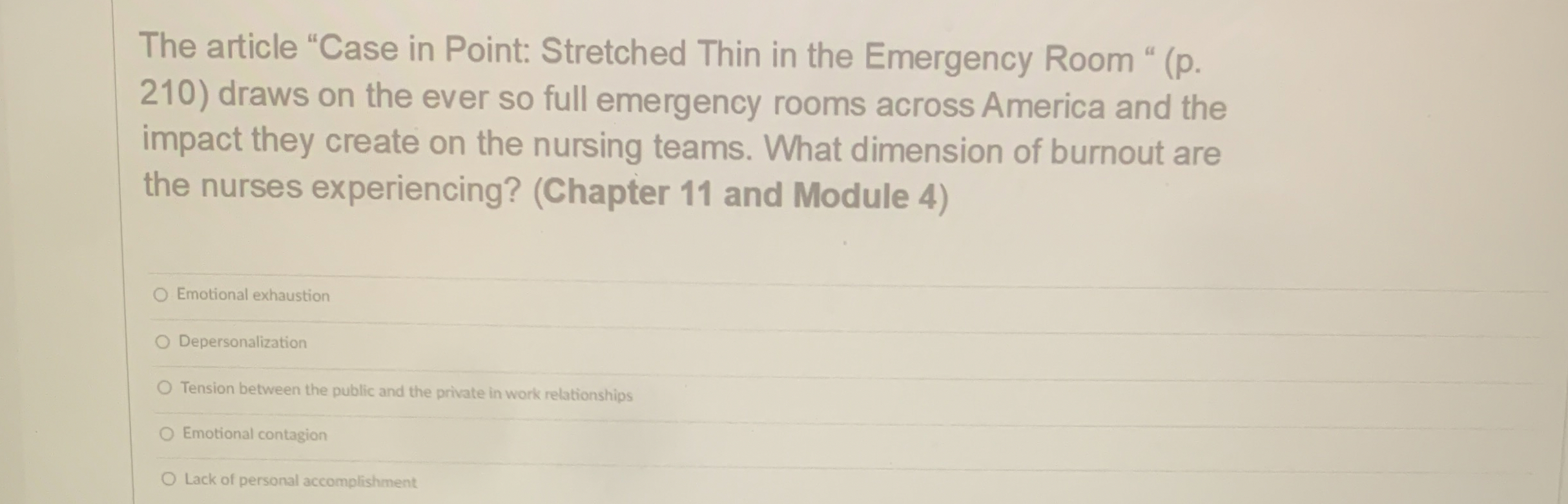  The article "Case in Point: Stretched Thin in the Emergency Room