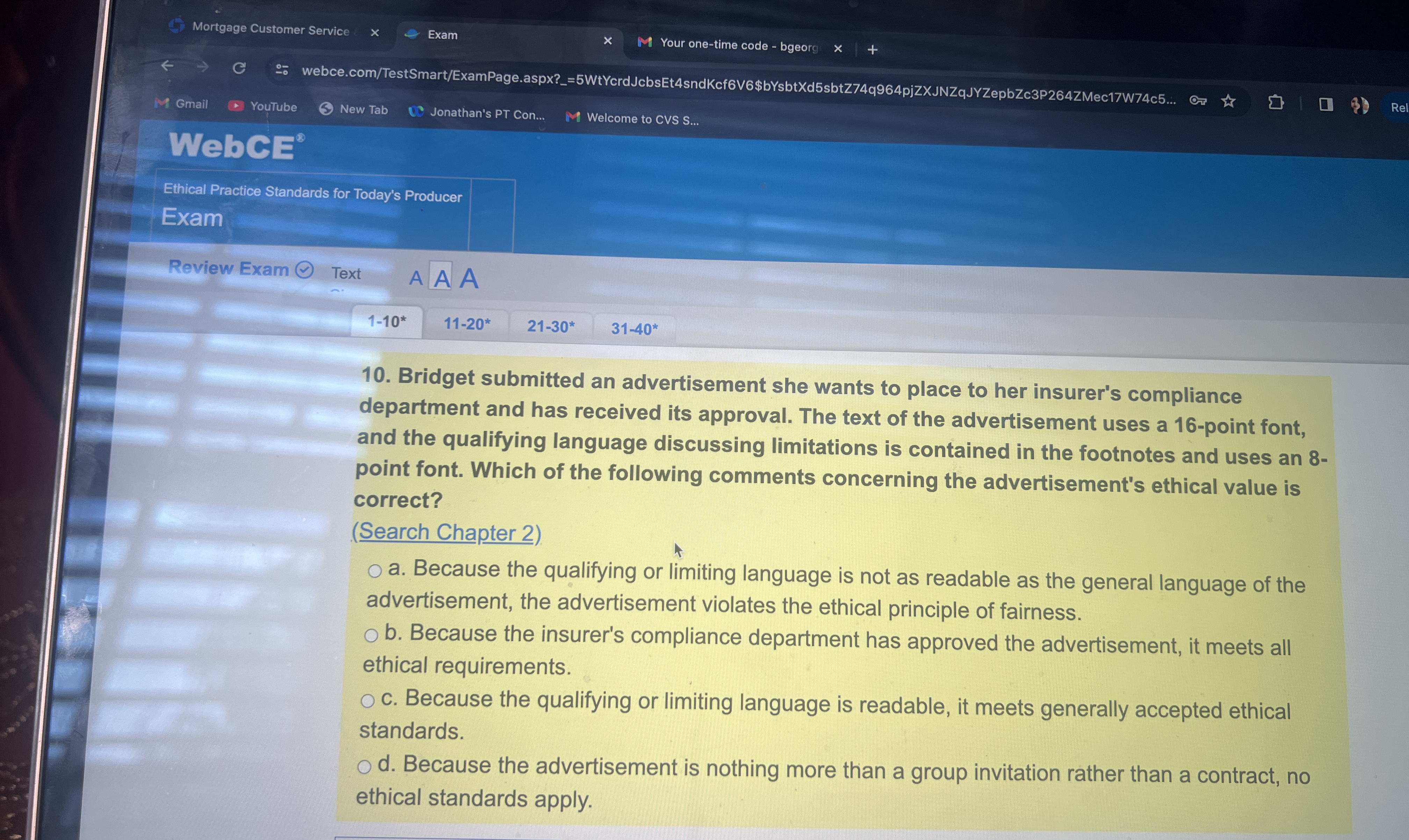  Mortgage Customer Service Exam Your one-time code - bgeorg Gmail YouTube