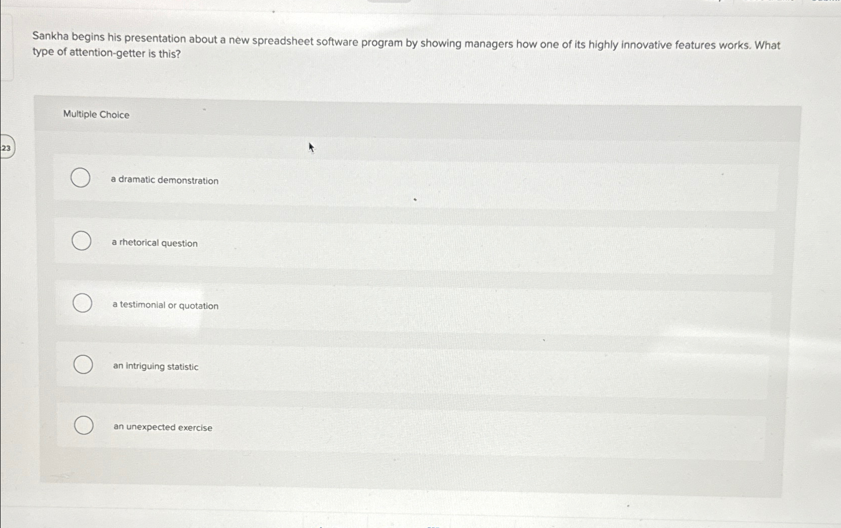  Sankha begins his presentation about a new spreadsheet software program by