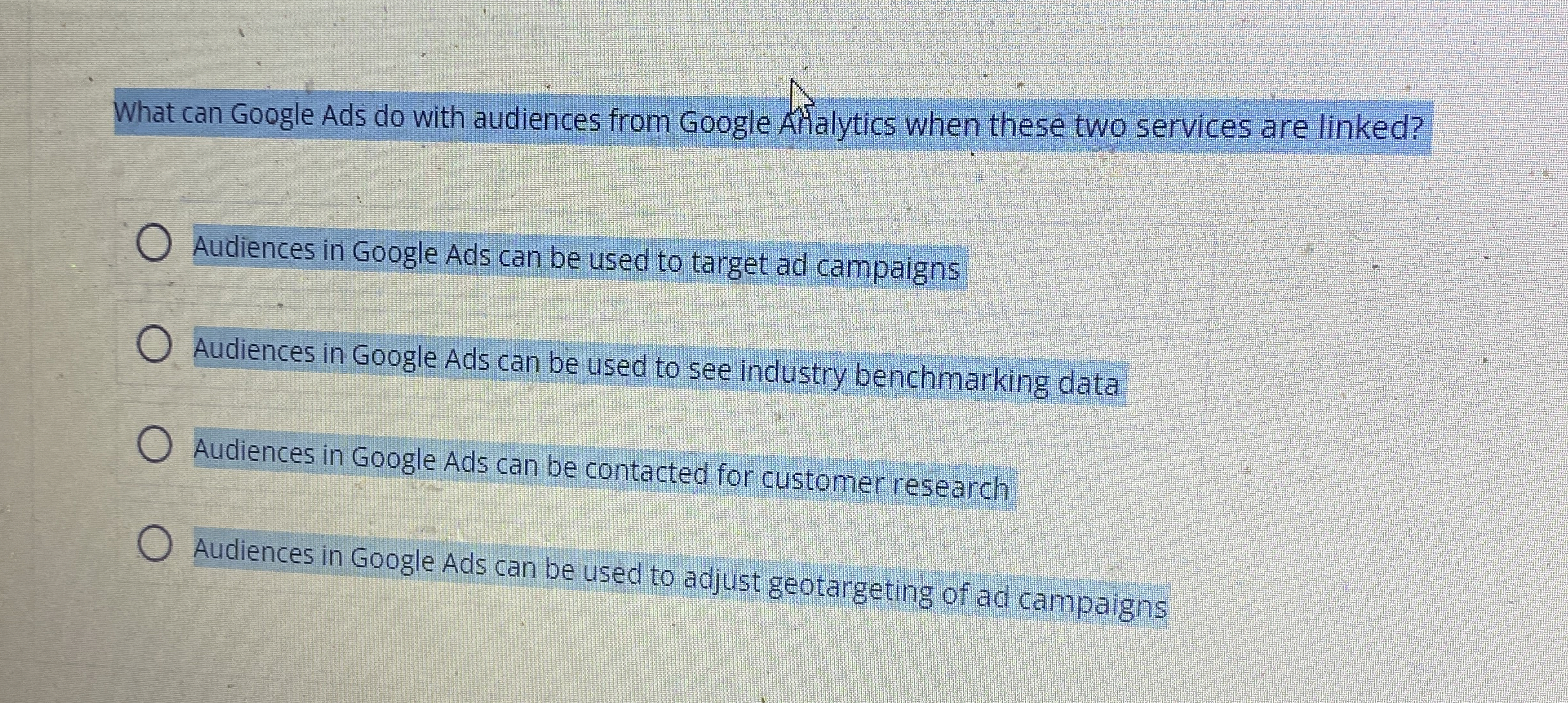  What can Google Ads do with audiences from Google Aalytics when