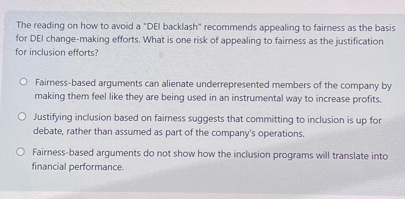  The reading on how to avoid a "DEl backlash" recommends appealing