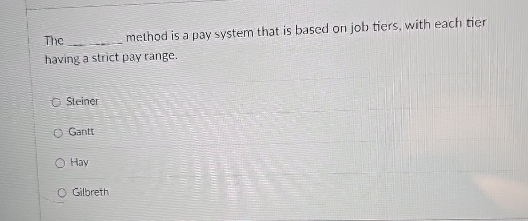  The method is a pay system that is based on job