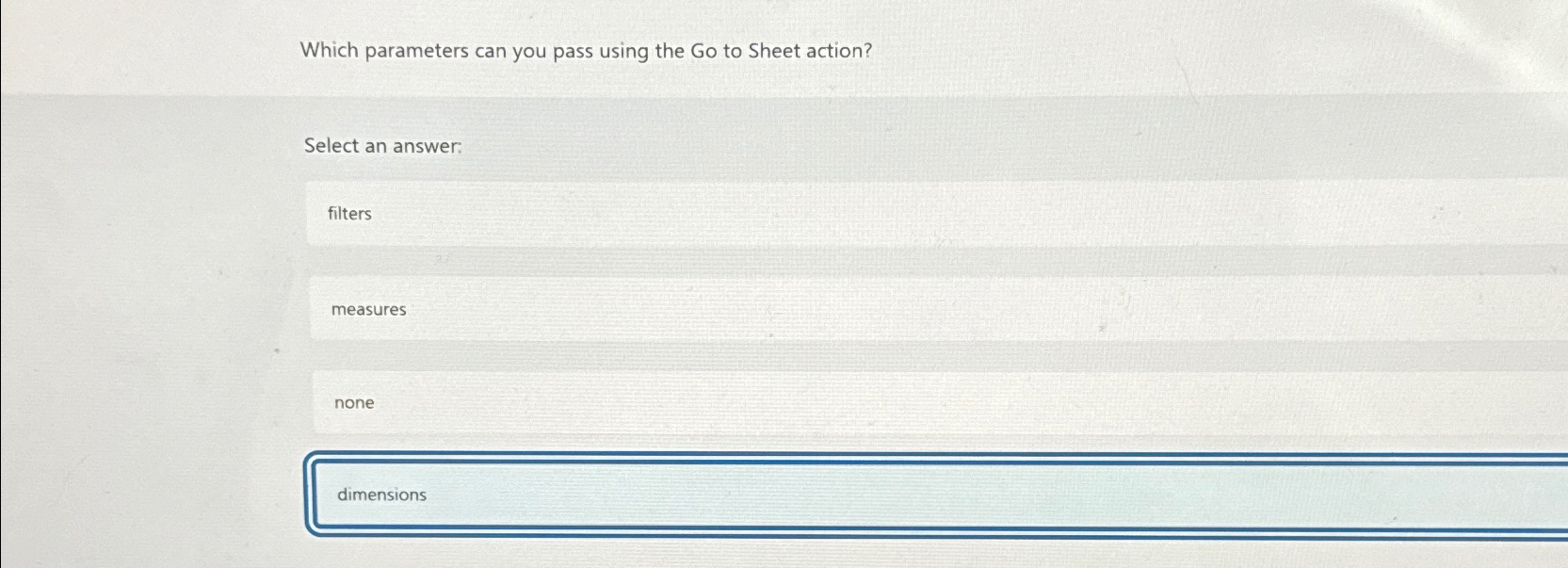  Which parameters can you pass using the Go to Sheet action?
