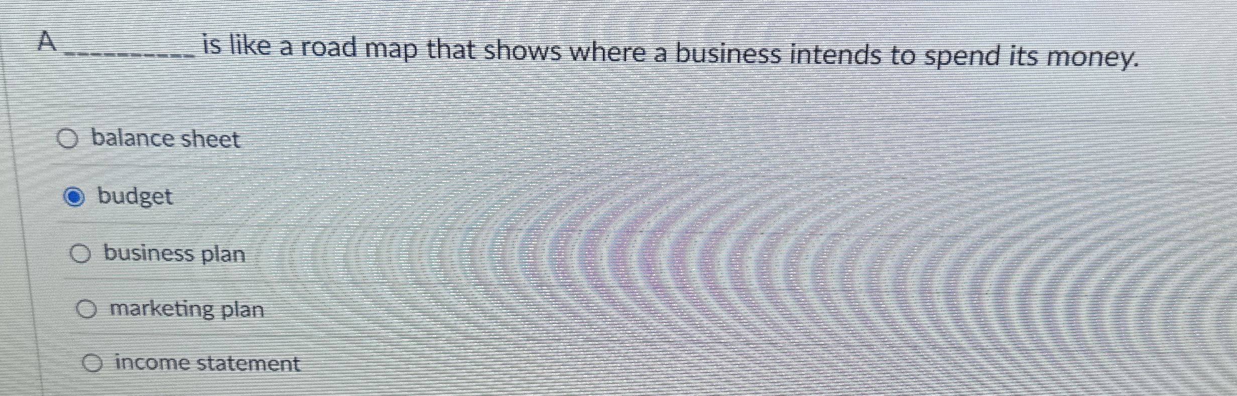  A is like a road map that shows where a business