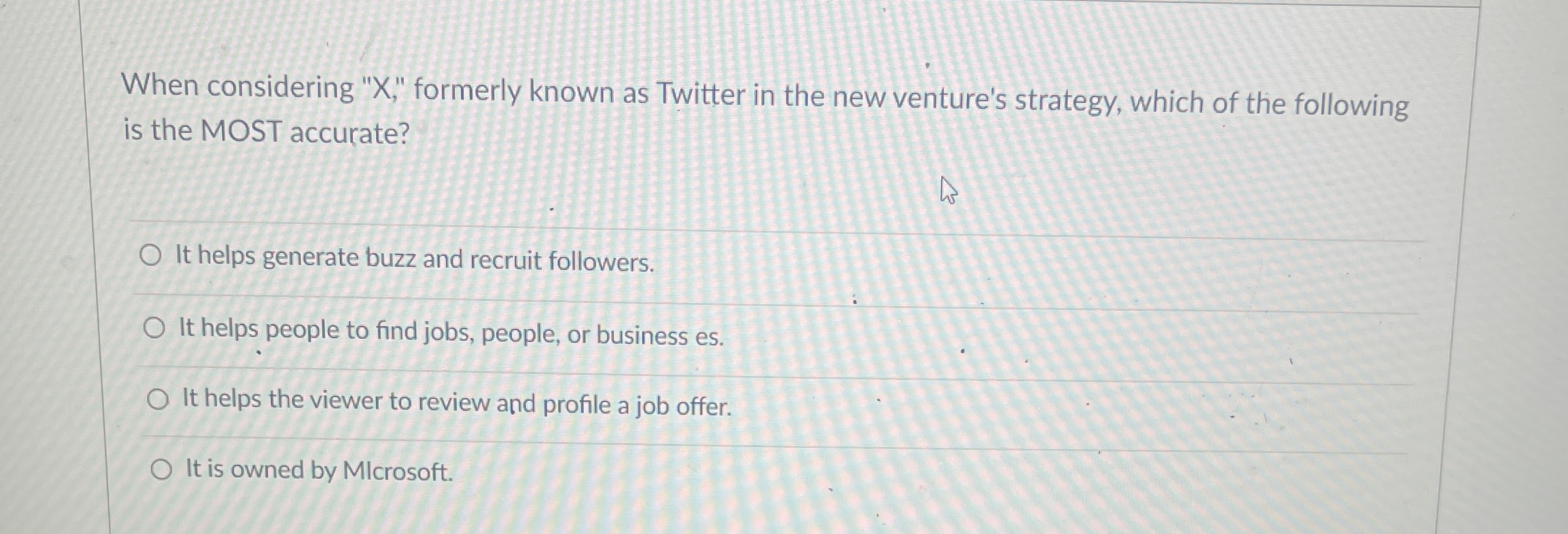  When considering "X," formerly known as Twitter in the new venture's