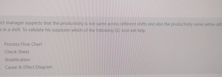  t manager suspects that the productivity is not same across different