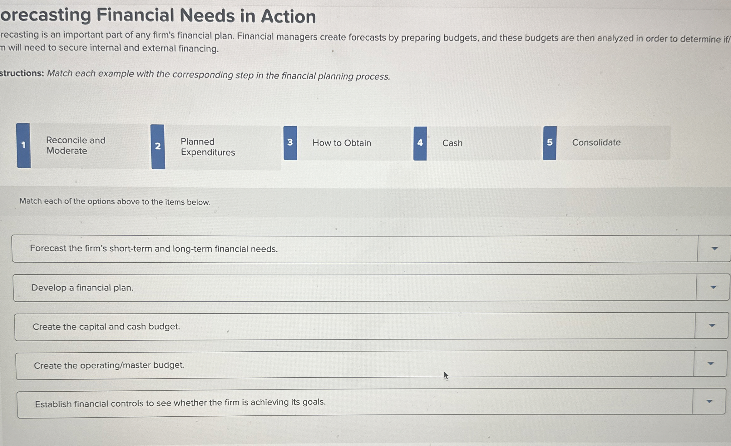  orecasting Financial Needs in Action recasting is an important part of