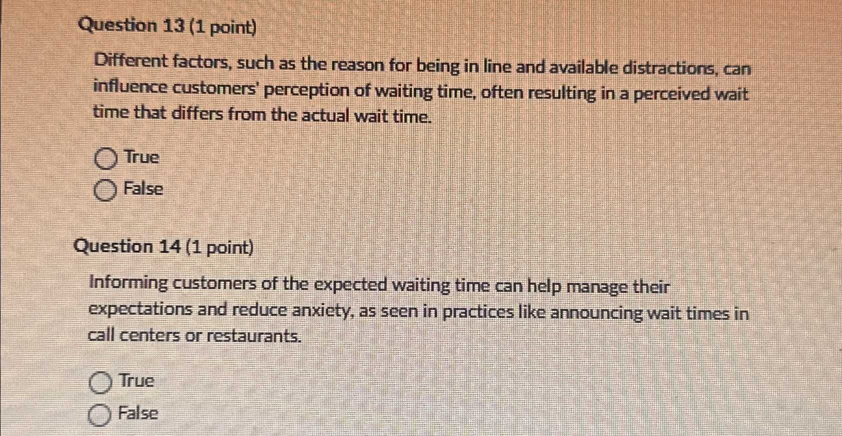  Question 13(1 point) Different factors, such as the reason for being