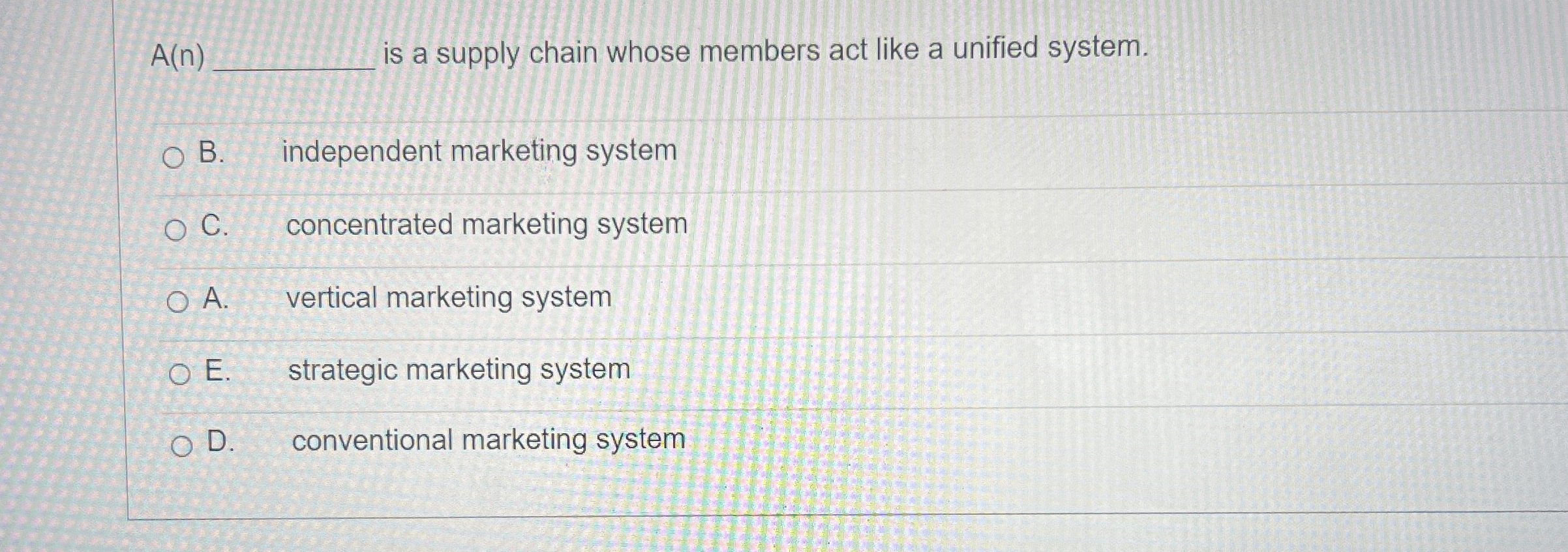  A(n) is a supply chain whose members act like a unified