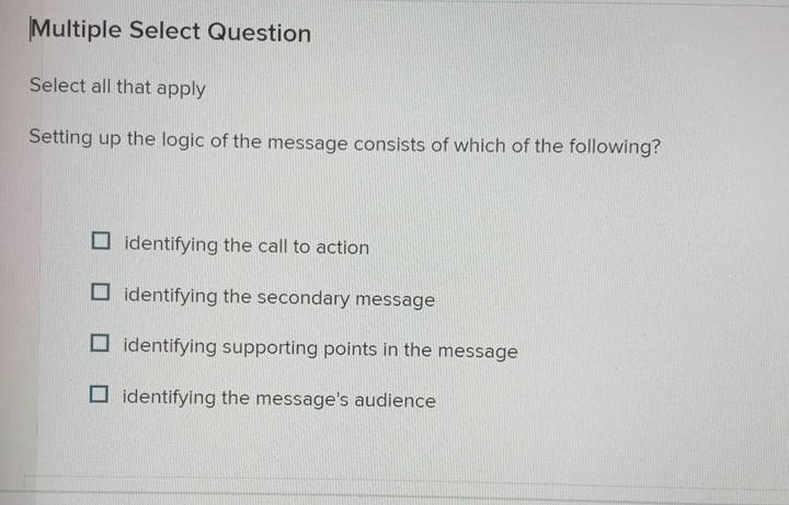  Multiple Select Question Select all that apply Setting up the logic