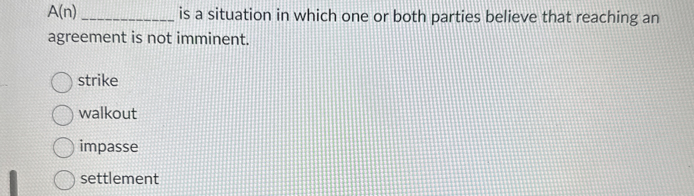 A(n) is a situation in which one or both parties believe