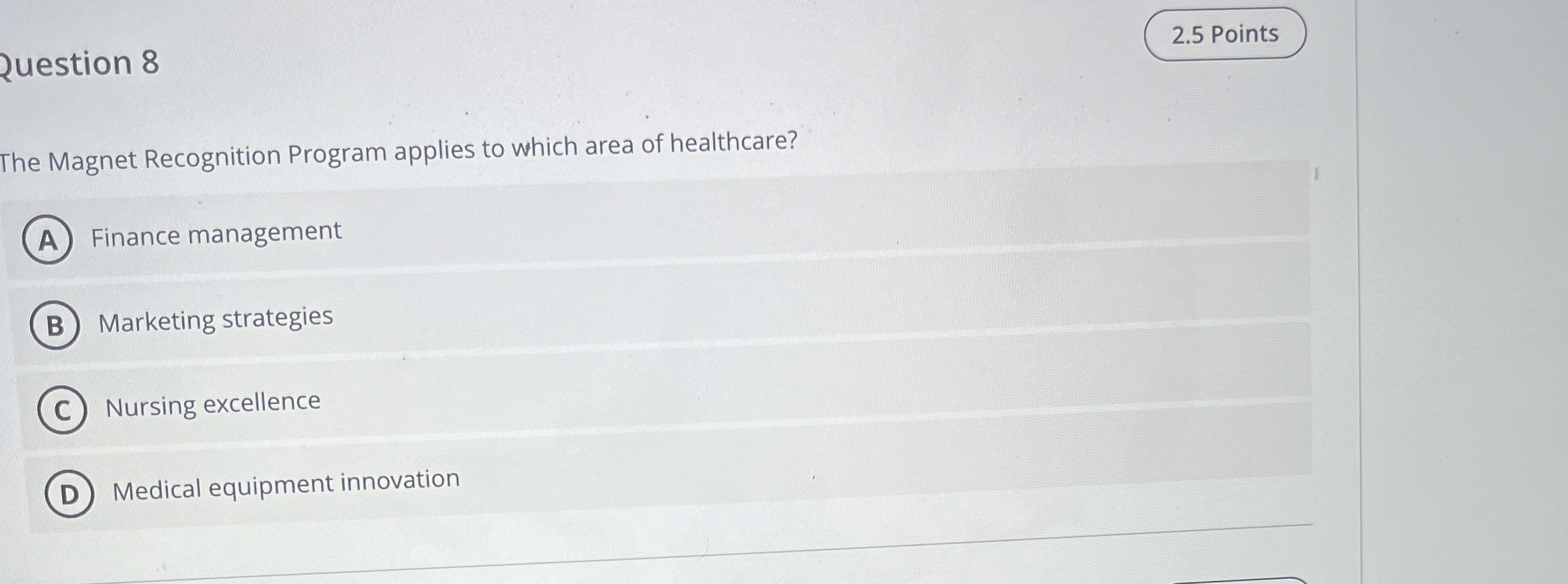  Question 8 The Magnet Recognition Program applies to which area of