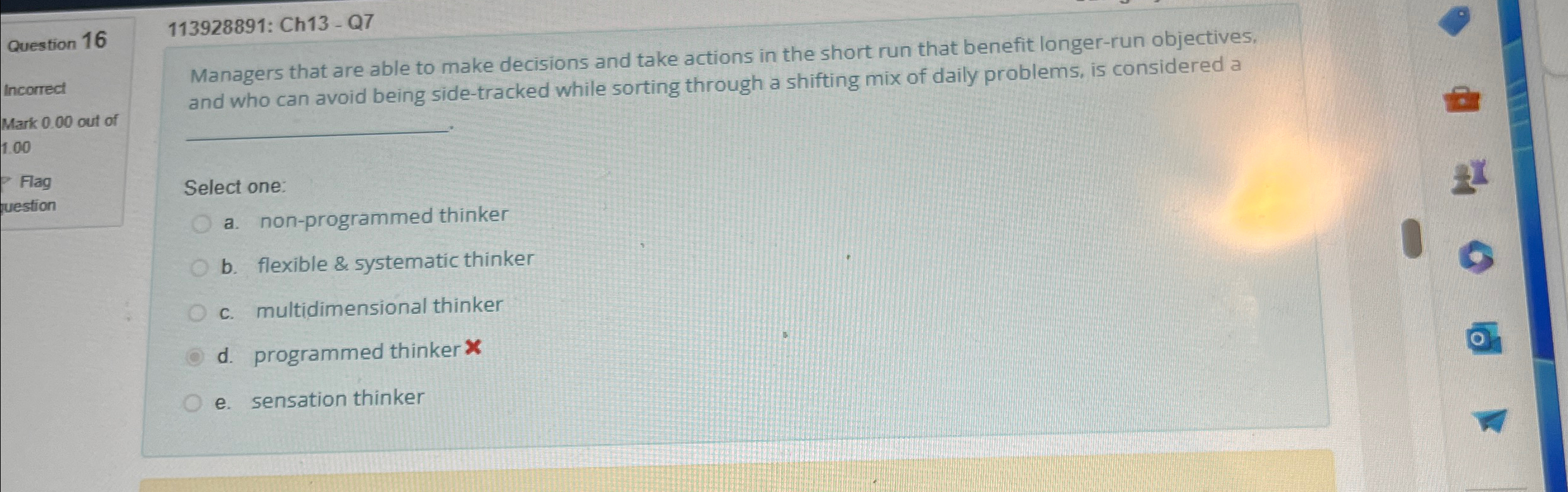  113928891: Ch13- Q7 Managers that are able to make decisions and