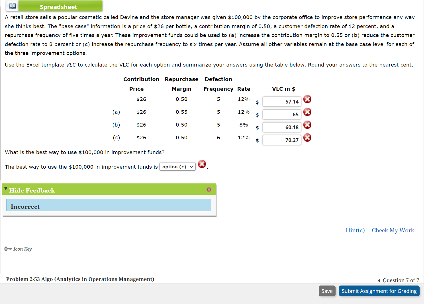  Spreadsheet A retail store sells a popular cosmetic called Devine and