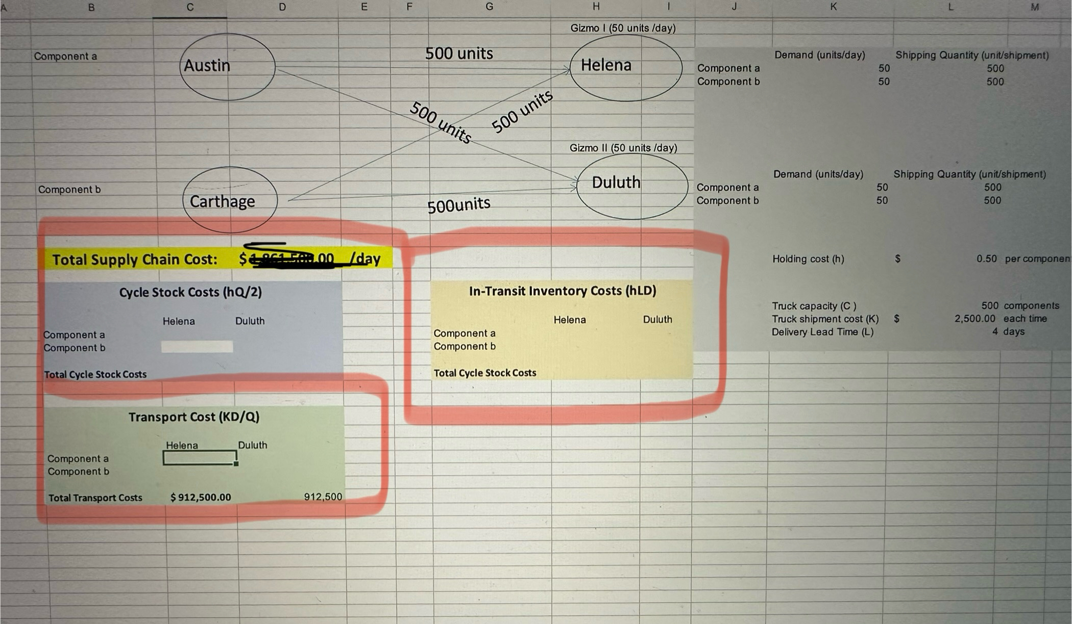  Please help plug in numbers for the highlighted secrions on excep
