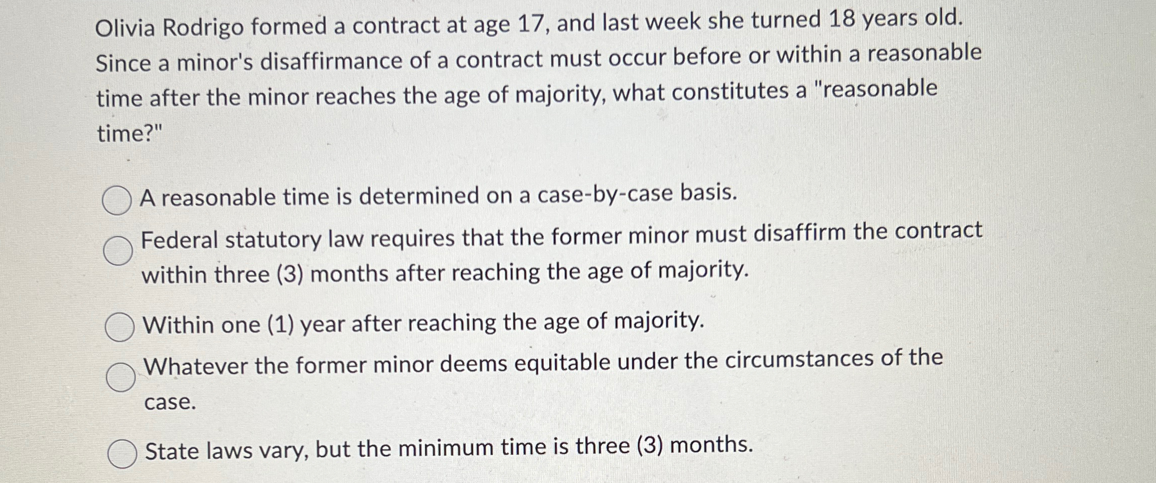 Olivia Rodrigo formed a contract at age 17, and last week