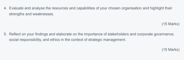  This is based on strategic management and is an assignment, the