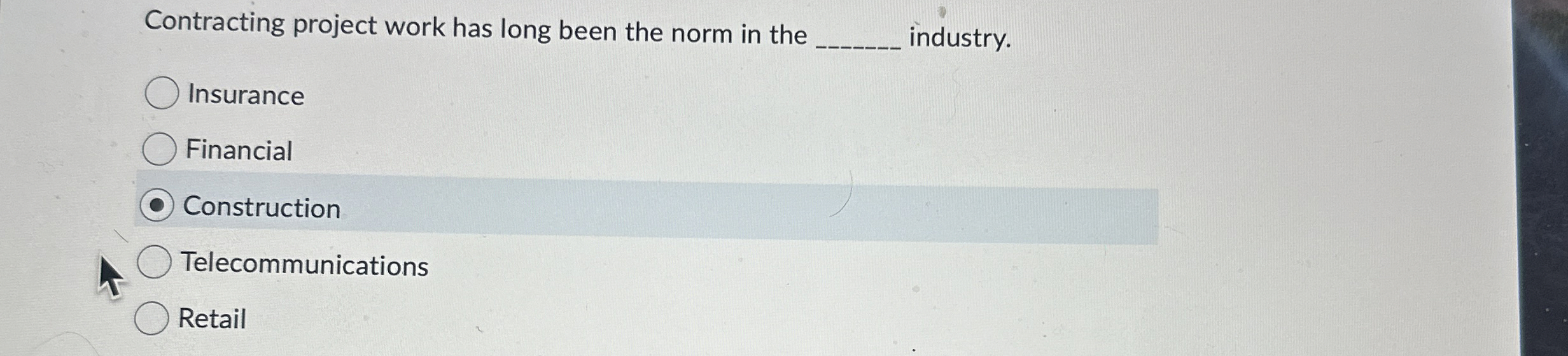  Contracting project work has long been the norm in the q,