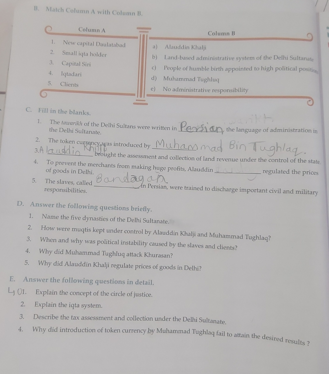  B. Match Column A with Column B. Column A Column B