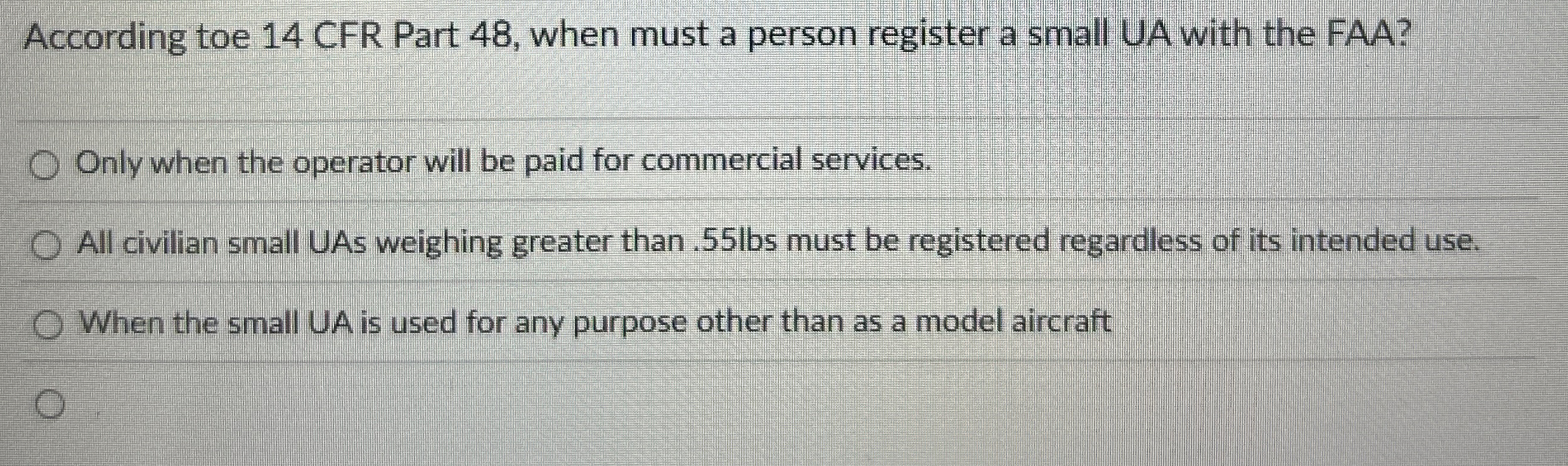  According toe 14 CFR Part 48, when must a person register