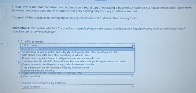  This activity is important because contract law is an integral part