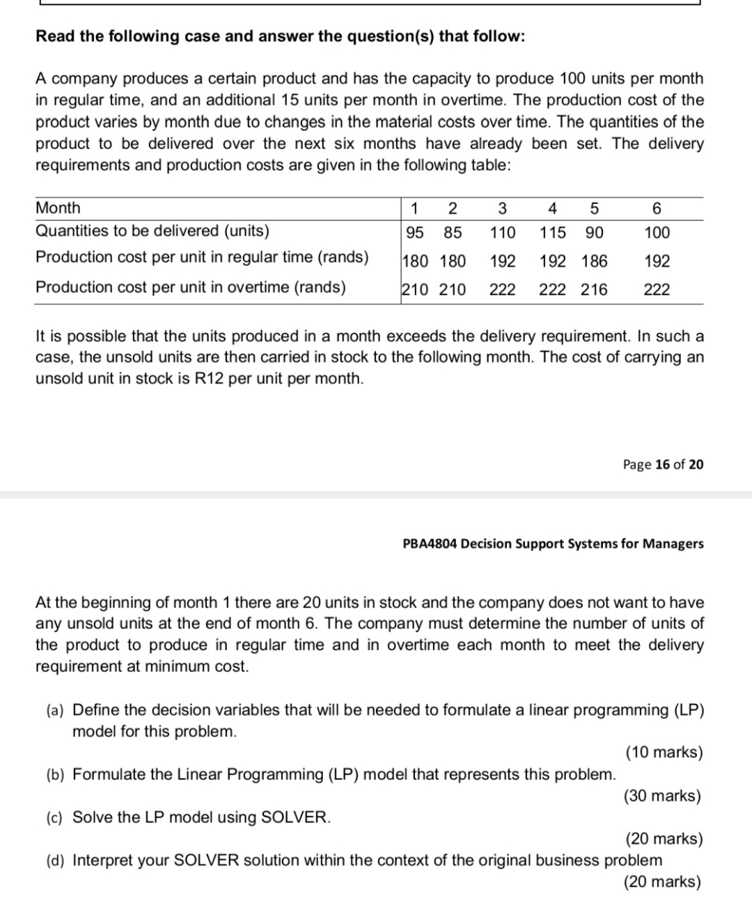  Read the following case and answer the question(s) that follow: A