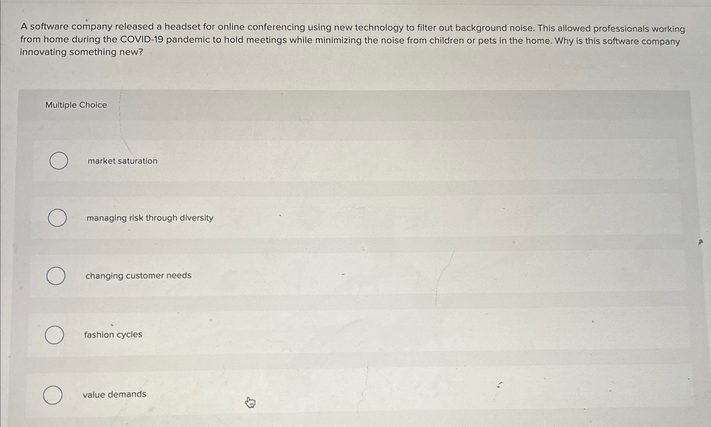  A software company released a headset for online conferencing using new
