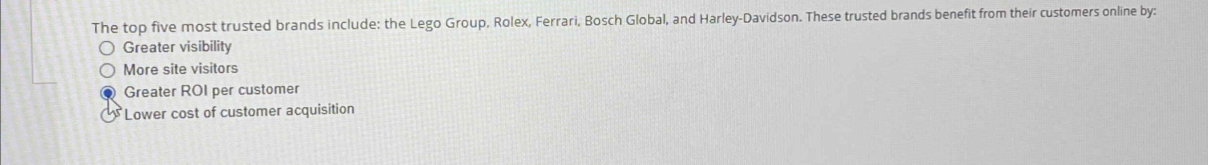  The top five most trusted brands include: the Lego Group, Rolex,