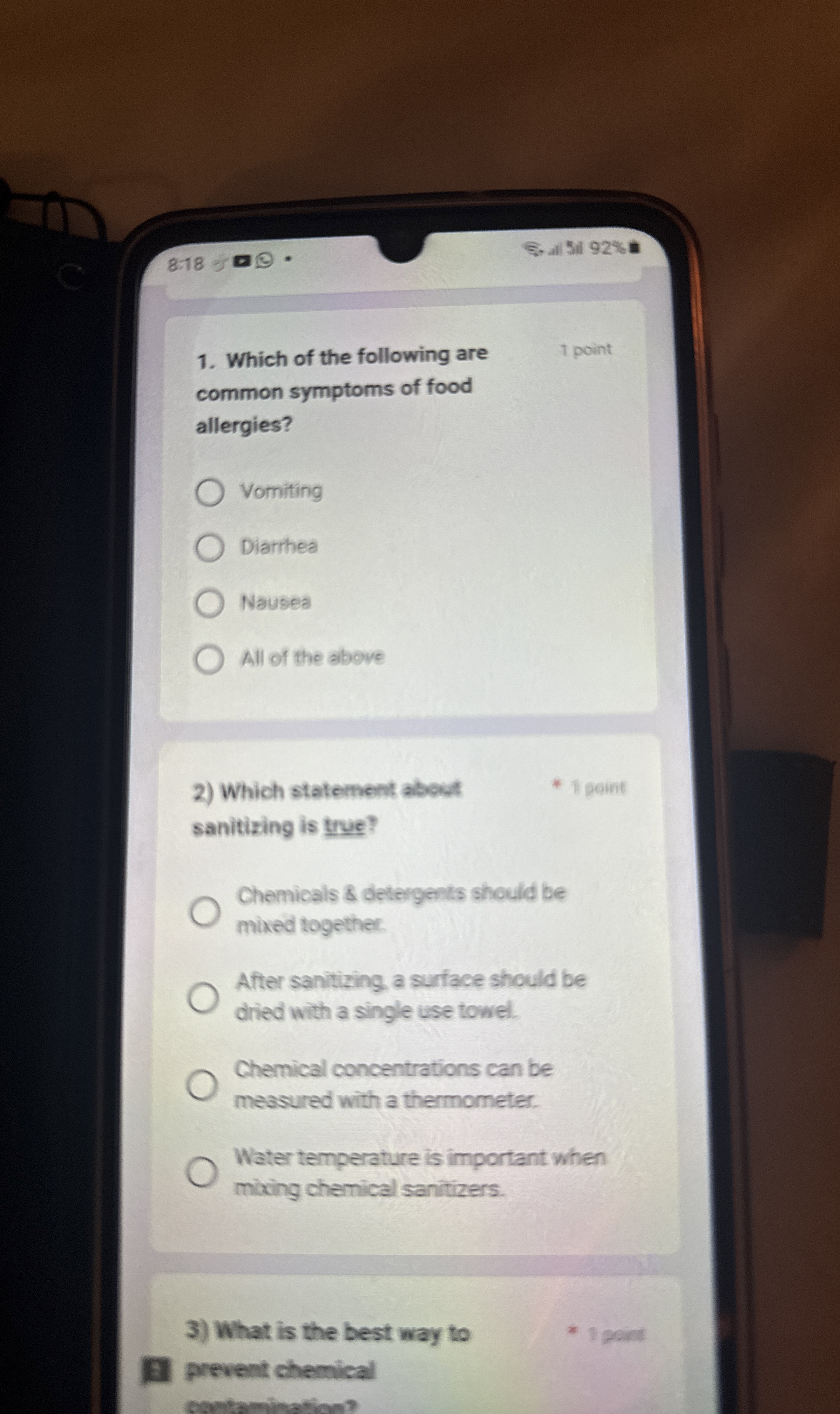  8:18 8. all 51192% Which of the following are 1 point