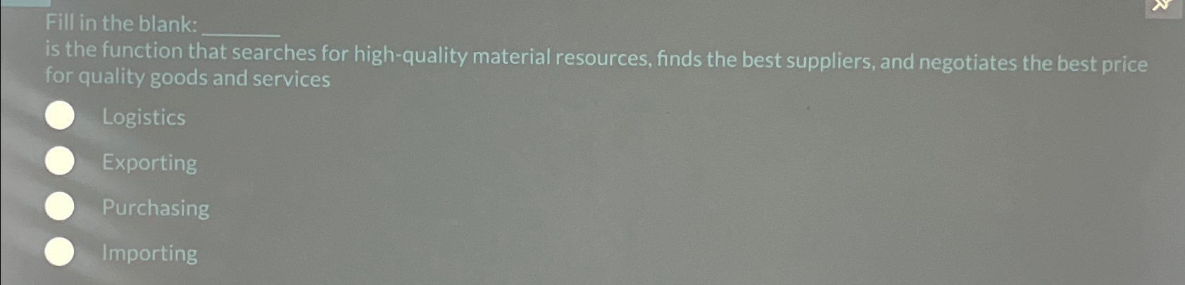  Fill in the blank: q, is the function that searches for